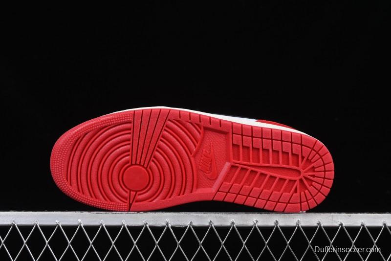 Nike Air Jordan 1 Low AJ1 White Red Black Hook Casual Sneakers - HQ6998-600