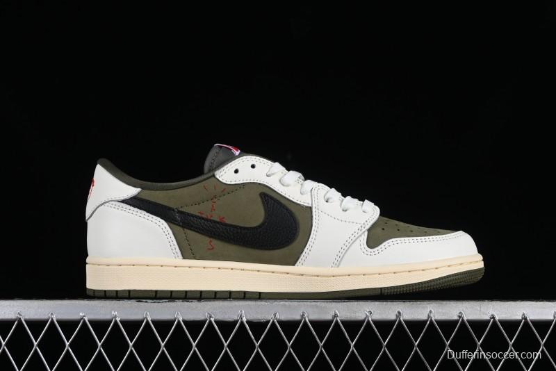 Nike Travis Scott x Air Jordan 1 Low OG AJ1 Reverse Swoosh Sneakers - DM7866-200