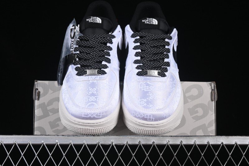 Nike Air Force 1 '07 Low North Face Edison Chen Collaboration White Silk Dual-Tone Casual Sneakers - DM6868-054