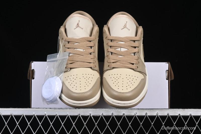 Nike Air Jordan 1 Low AJ1 Wheat Color Low-Top Casual Sneakers - DC0774-203