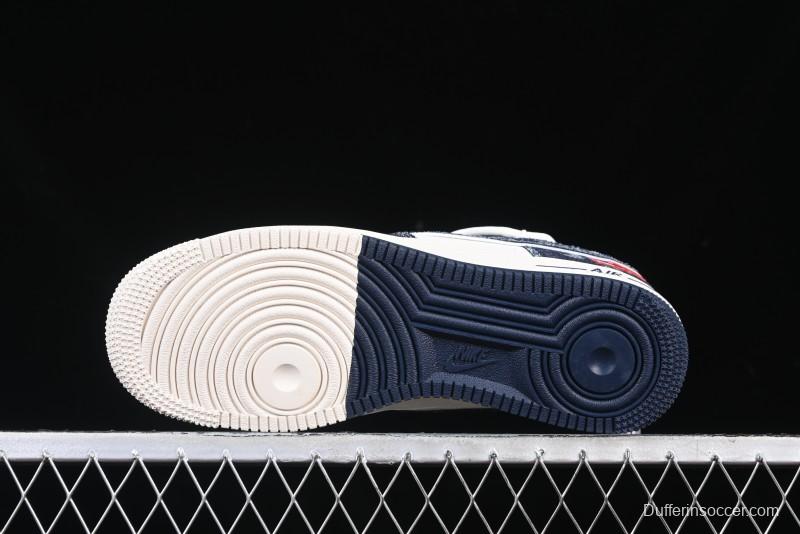 Nike Air Force 1 '07 Low Levi's Collaboration Light Blue Denim Drawstring Casual Sneakers - SJ1198-900