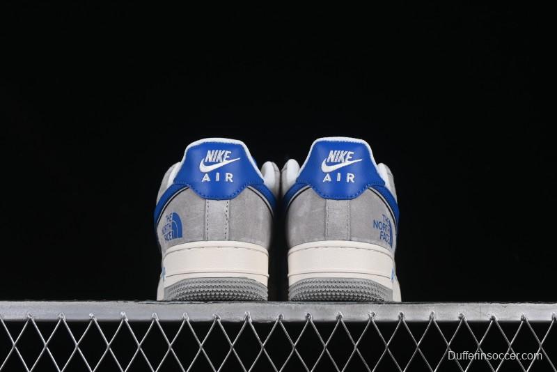 Nike Air Force 1 '07 Low The North Face Collaboration Grey Blue Swoosh Casual Shoes - XZ6188-745