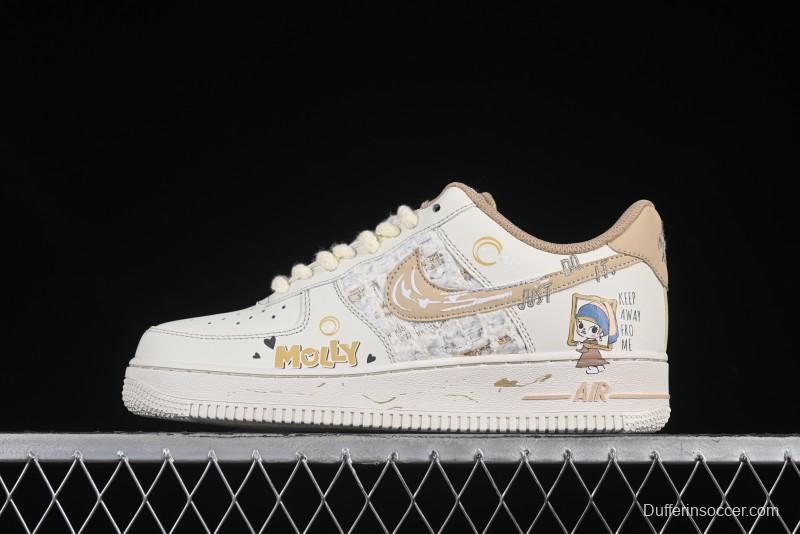 Nike Air Force 1 '07 Low Casual Sneakers with Pop Mart Molly Design - FJ7740-210