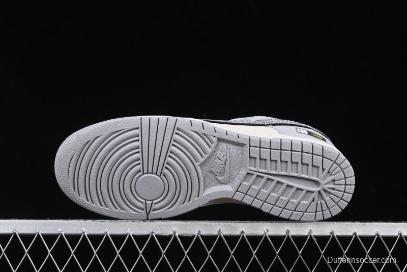 Nike SB Dunk Low The North Face Year of the Snake Grey White Grey Swoosh Anniversary Custom Low-Top Casual Skate Shoes - KK1333-019