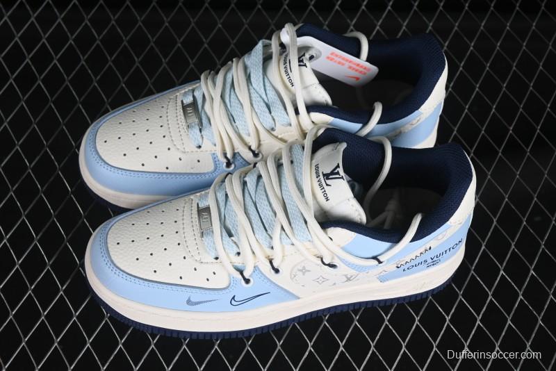 Nike Air Force 1'07 Low LV Collaboration University Blue Drawstring Casual Sneakers - DM6868-058
