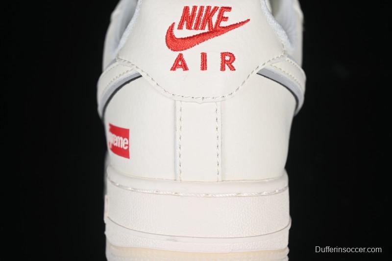 Nike Air Force 1 '07 Low Supreme Collaboration Off-White Crystal Custom Casual Sneakers - XZ6188-715