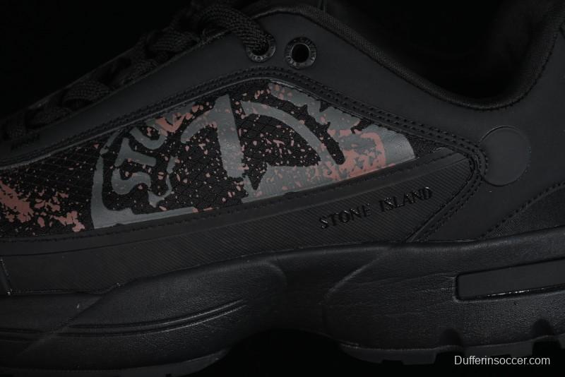 Stone Island Grime Panelled Low-Top Lifestyle Sneakers in Dark Brown - 79FWS0303