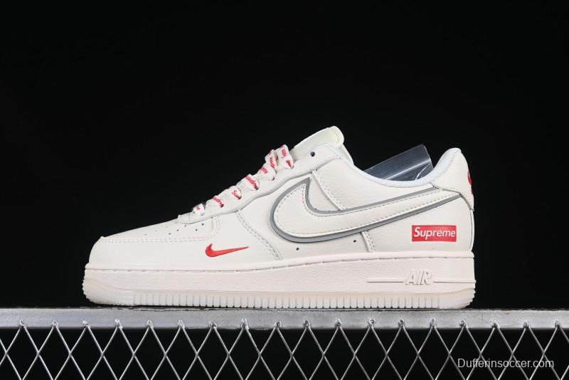Nike Air Force 1 '07 Low Supreme Collaboration Off-White Crystal Custom Casual Sneakers - XZ6188-715