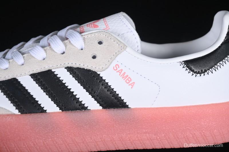 Adidas Samba Classic – White/Black with Pink Translucent Sole