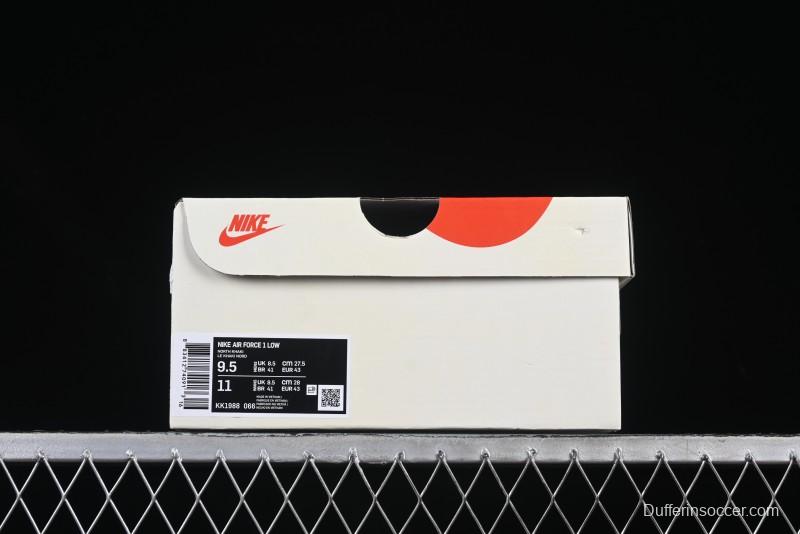 Nike Air Force 1'07 Low Dior Collaboration Red Black Zebra Print Casual Sneakers - KK1988-066