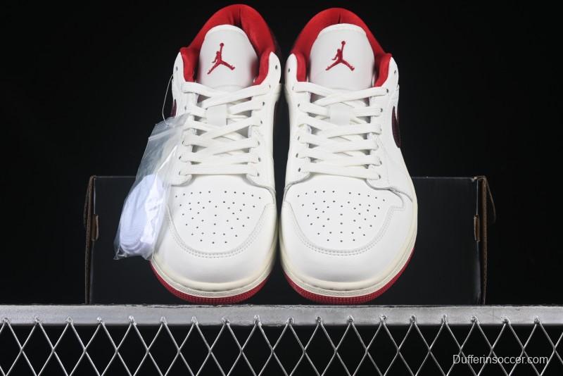Nike Air Jordan 1 Low AJ1 White Red Low Top Casual Sneakers - HJ9338-106