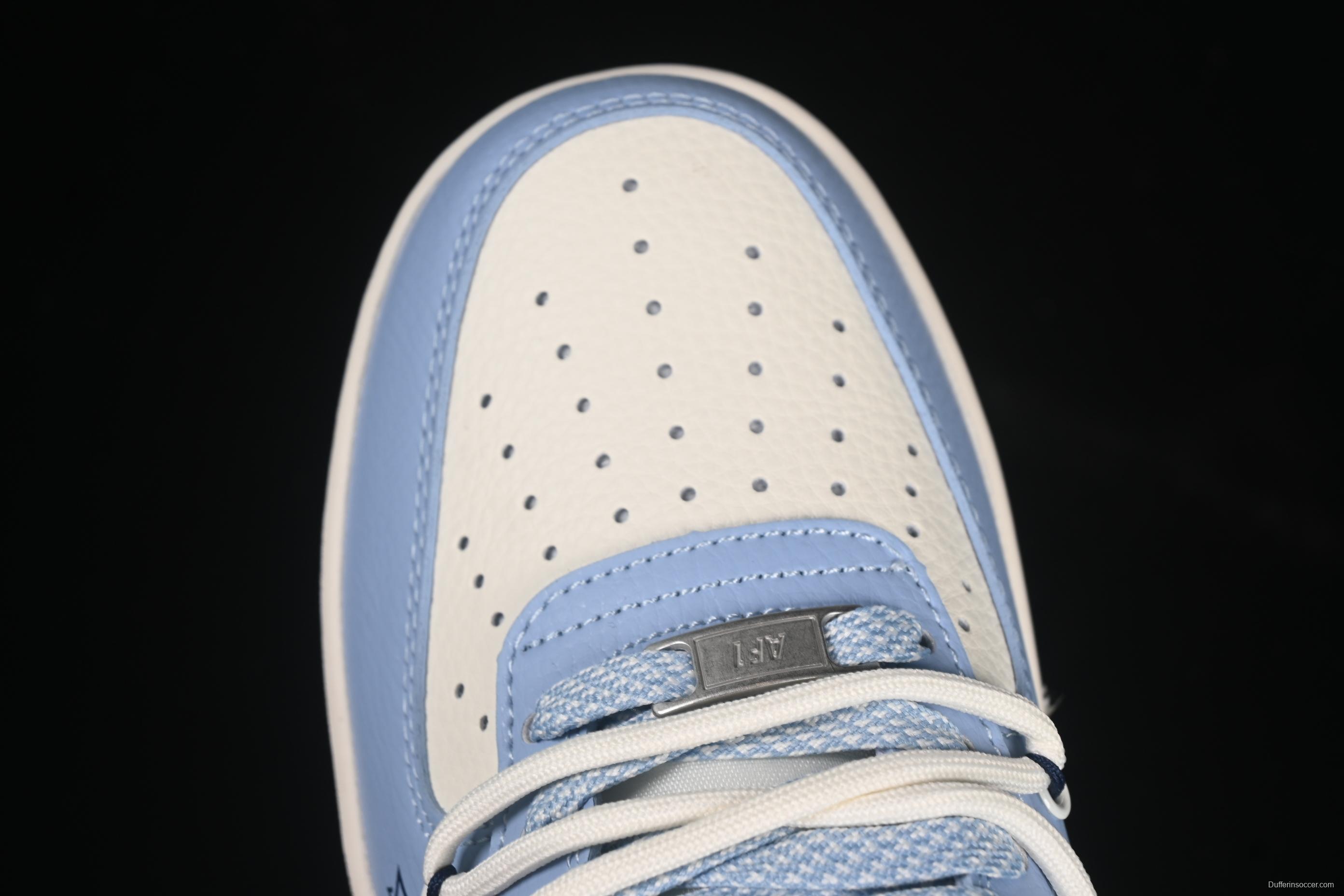 Nike Air Force 1 '07 Low LV Collaboration University Blue Drawstring Casual Sneakers - DM6868-059