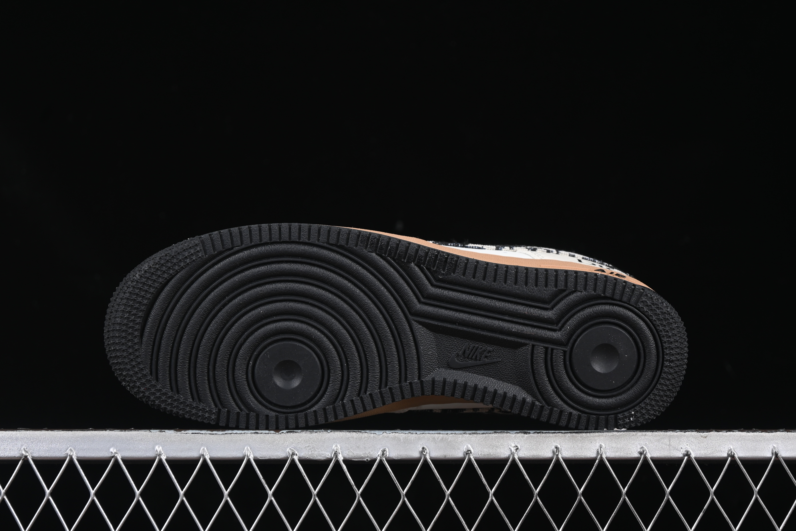 Nike Air Force 1 '07 Low Dior Collaboration Beige Black Grey Stitch Casual Sneakers - KK1988-048