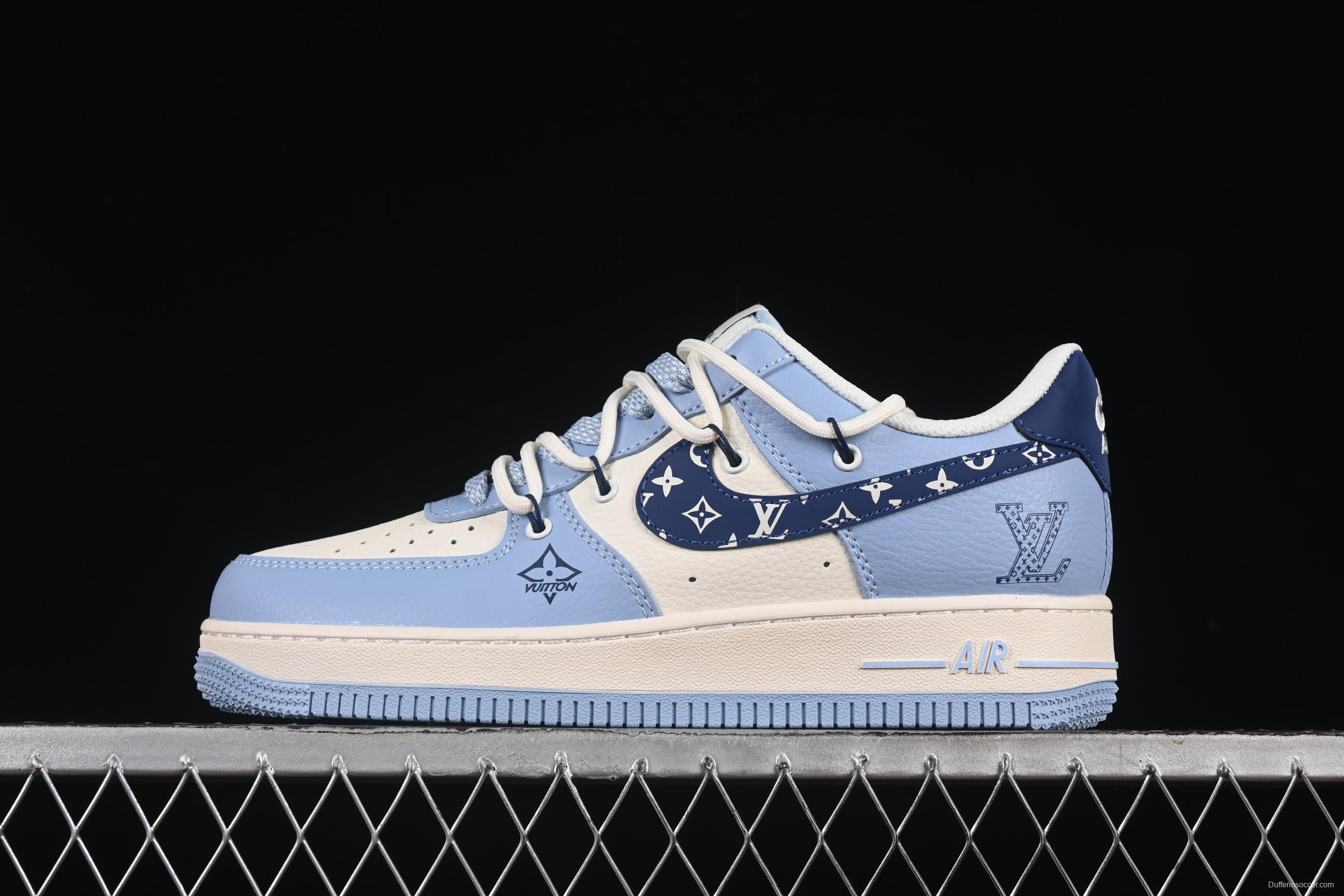 Nike Air Force 1 '07 Low LV Collaboration University Blue Drawstring Casual Sneakers - DM6868-059