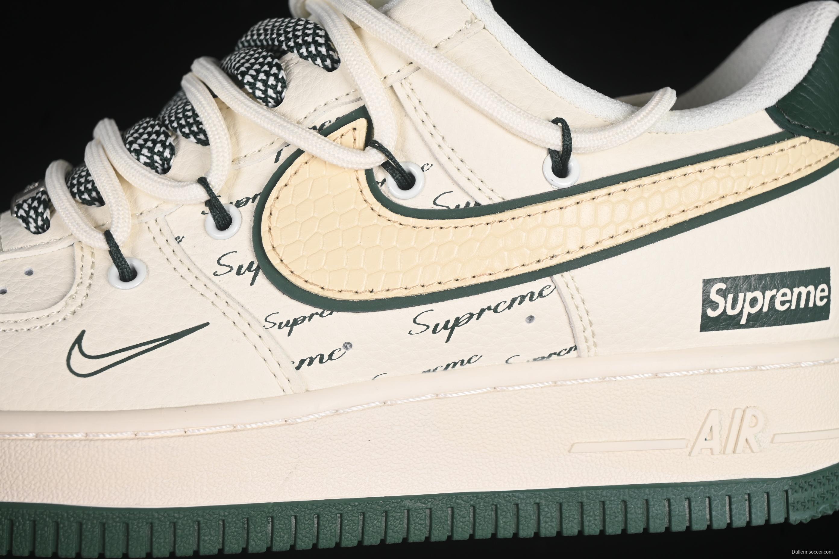 Nike Air Force 1 '07 Low Supreme Casual Sneakers with Custom Leather and Full-Length Air Cushion - DM6868-057
