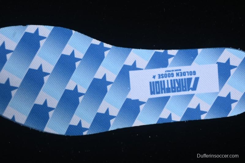 Golden Goose Marathon Comfortable Low-Top Lifestyle Sneakers in White Black Silver - H8D4