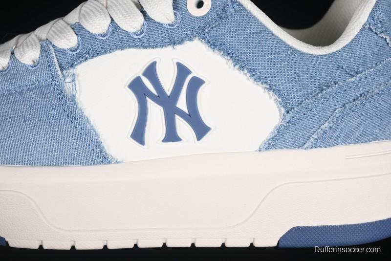 New York Yankees MLB Chunky Liner Lightweight Platform Sneakers with Hook and Loop Closure - 3ASXV015N50BLS