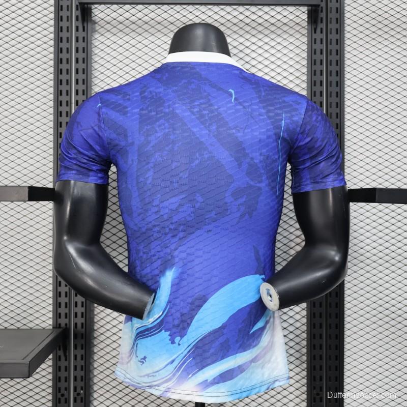 Player Version 2025 Japan Blue Jersey with Owl Design