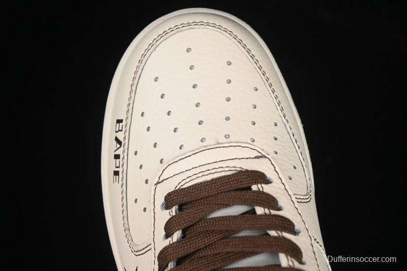 Nike Air Force 1 '07 Low Bape Collaboration Beige Camo Casual Sneakers - DF0188-052