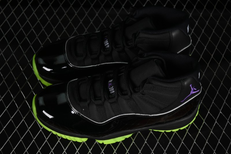 Nike Air Jordan 11 Retro CT8012-003 Basketball Shoes in Black & Guacamole Green