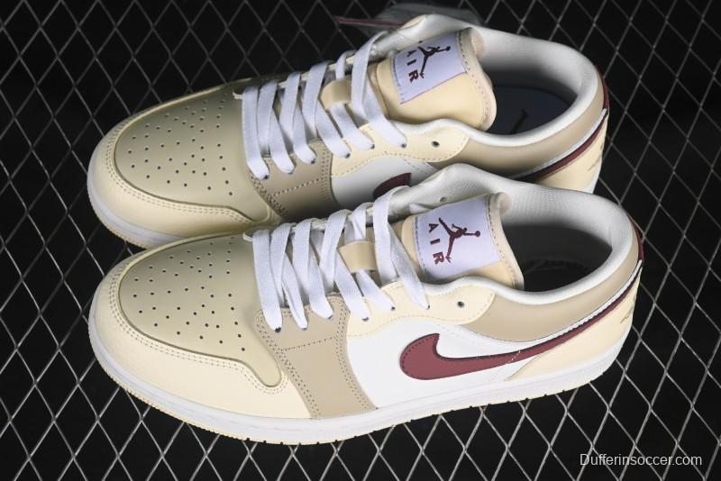 Nike Air Jordan 1 Low AJ1 Cream White Low-Top Casual Sneakers - HV6530-100