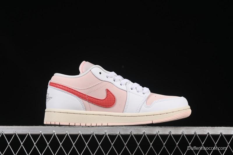 Nike Air Jordan 1 Low AJ1 White Pink Low-Top Casual Sneakers - IB8156-133