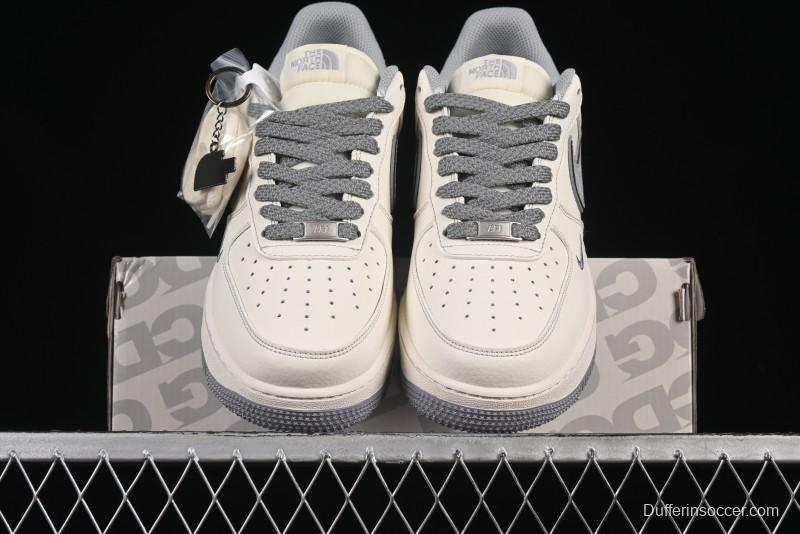 Nike Air Force 1 '07 Low The North Face x CDG Light Grey Swoosh Casual Sneakers - HH7518-052
