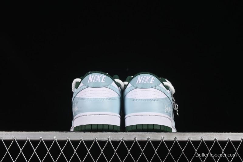Nike Dunk Low Deconstructed Snake Emblem White Blue Low-Top Casual Sneakers - DD1391-101