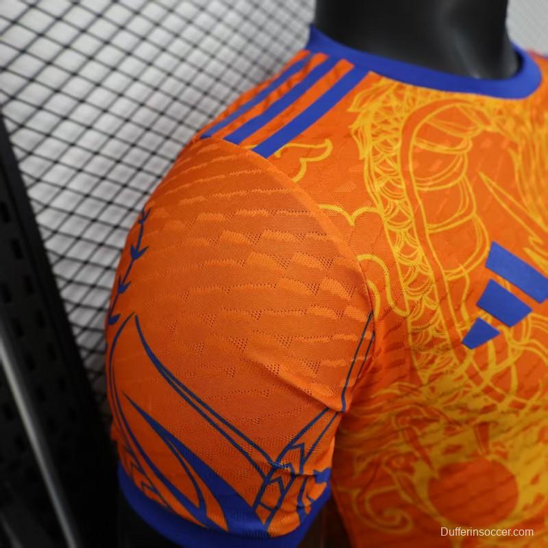 Player Version 2025 Japan Orange with Dragon Ball Z Vegeta Character Jersey