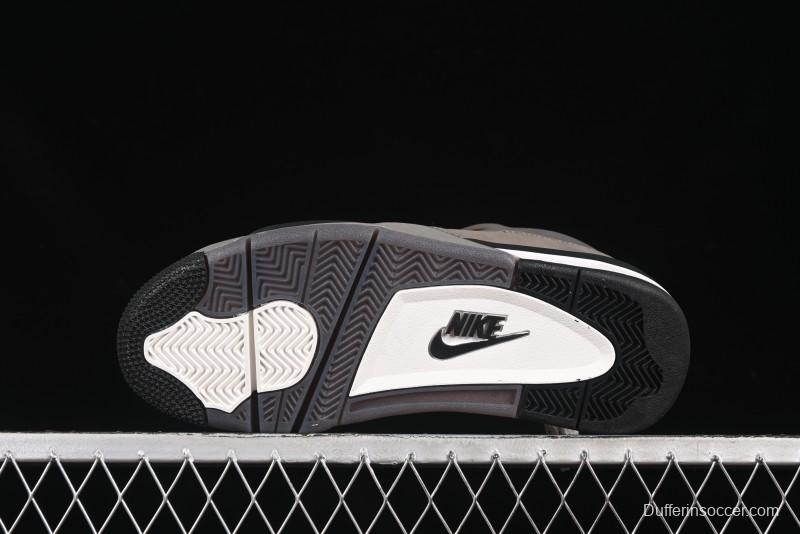 Nike Air Jordan 4 Retro Sneakers in Cave Stone Brown Suede with Black Mesh - FV5029-200