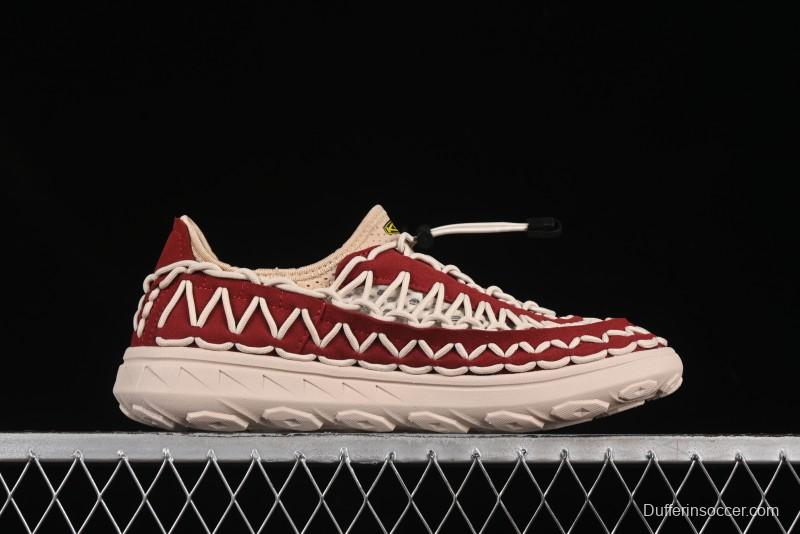 Keen Uneek Flat-M Woven Elastic Strap Outdoor Water Sports Sandals - 1014097 RED