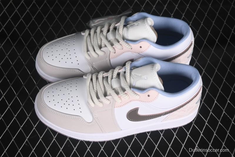Nike Air Jordan 1 Low AJ1 Carving Pink Low-Top Casual Lifestyle Sneakers - IB8859-101