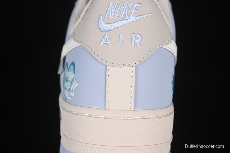 Nike Air Force 1'07 Low "Blue Star Love" 520 Series Limited Edition Casual Sneakers - DB3301-991