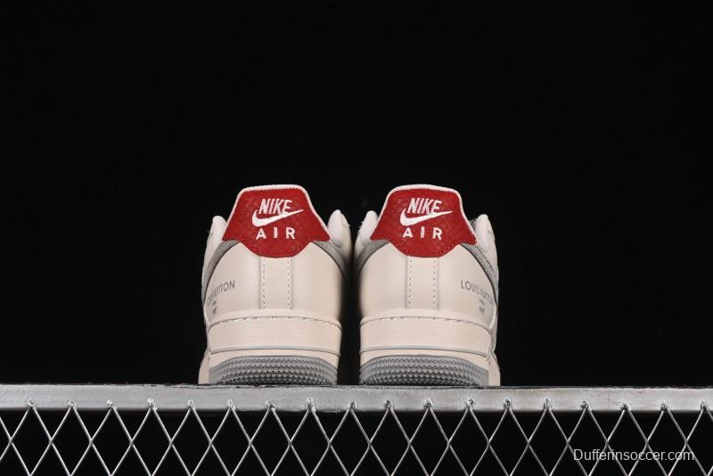 Nike Air Force 1 '07 Low LV Collaboration Beige Grey Snake Swoosh Casual Sneakers - XX3168-130
