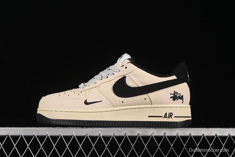 Nike Air Force 1 '07 Low Stussy Collaboration Hemp Low-Top Casual Sneakers - XX3168-153