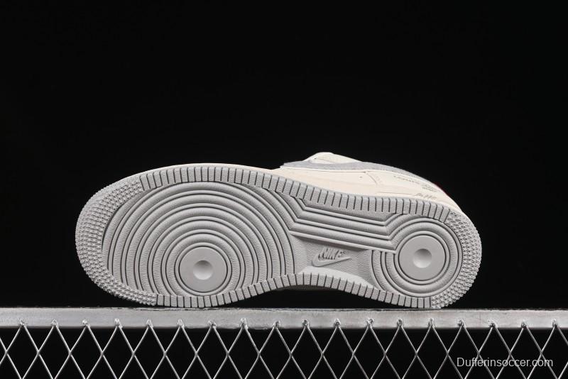 Nike Air Force 1 '07 Low LV Collaboration Grey Denim Swoosh Casual Sneakers - XX3168-135