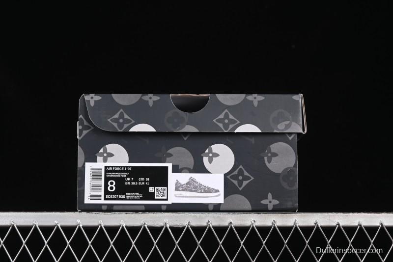 Nike Air Force 1'07 Low LV Collaboration Black Denim Casual Sneakers - SC9207-530