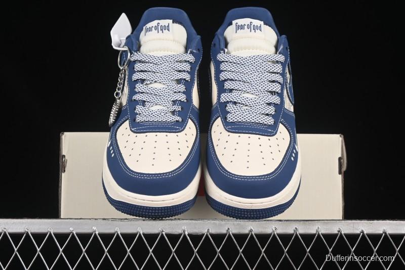 Nike Air Force 1'07 Low FOG Collaboration Beige Blue Ripple Casual Sneakers - KK1988-079