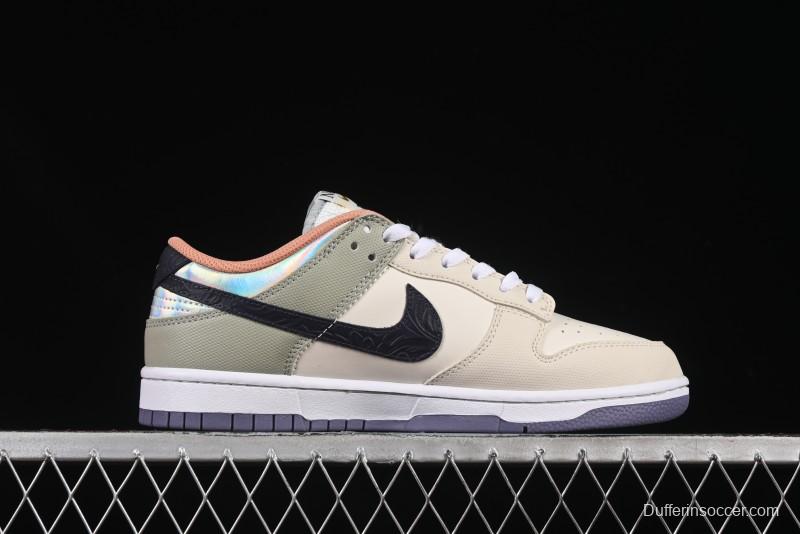 Nike Dunk Low Floral Swoosh Floral Theme Low-Top Casual Sneakers - HV5750-133