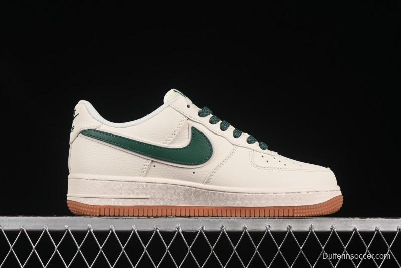 Nike Air Force 1 '07 Low Stussy Collaboration Green Swoosh Gum Sole Casual Sneakers - XX3168-138