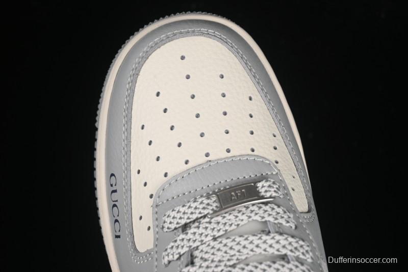 Nike Air Force 1 '07 Low Gucci Collaboration Grey Blue Swoosh Casual Sneakers - XS1958-543