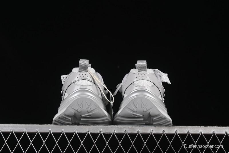 GG-CC Lace Pearl Chain Casual Platform Dad Shoes - 250310 Silver