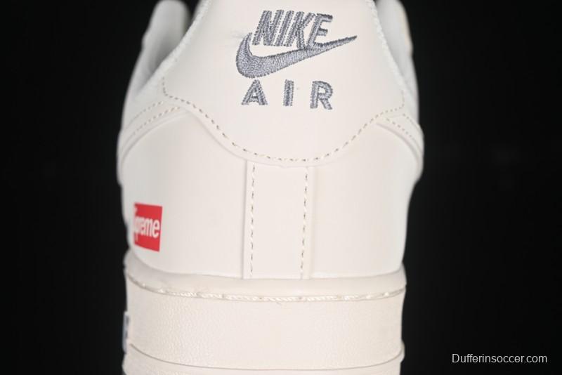 Nike Air Force 1 '07 Low Supreme Collaboration Dual-Tone Grey Print Casual Sneakers - HH7518-077