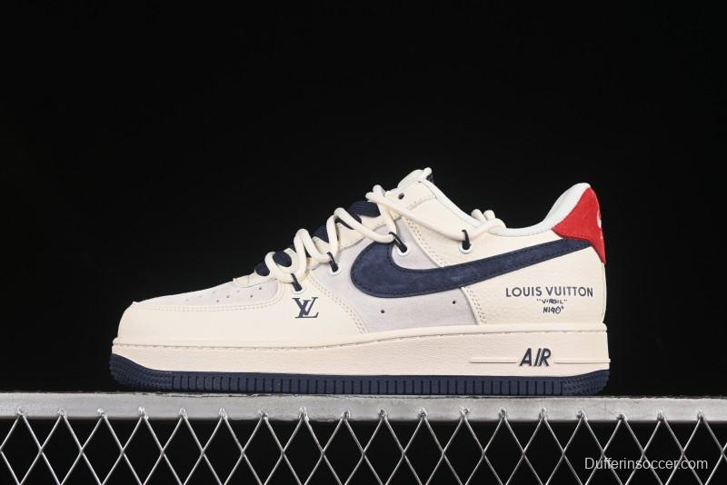Nike Air Force 1 '07 Low LV Collaboration Blue Swoosh Drawstring Casual Sneakers - DM6868-083