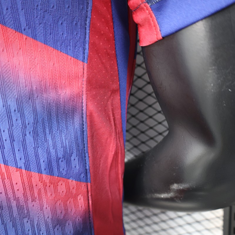 Player Version 25/26 FC Barcelona Blue with Red Diagonal Stripes Jersey