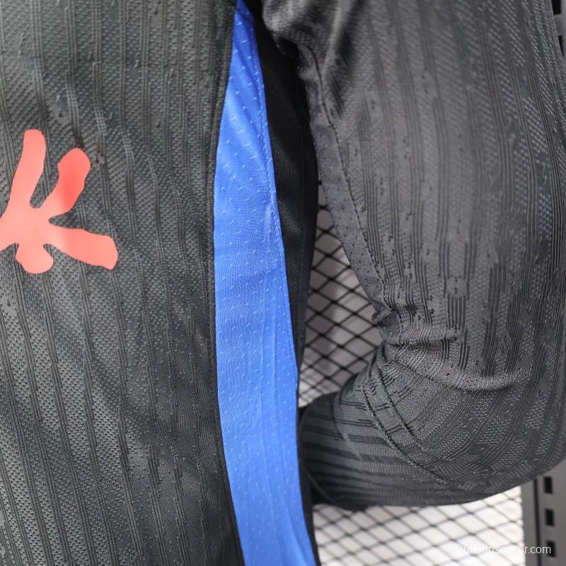 Player Version 24/25 Barcelona x Travis Scott Away Black Jersey With Red Sponsor