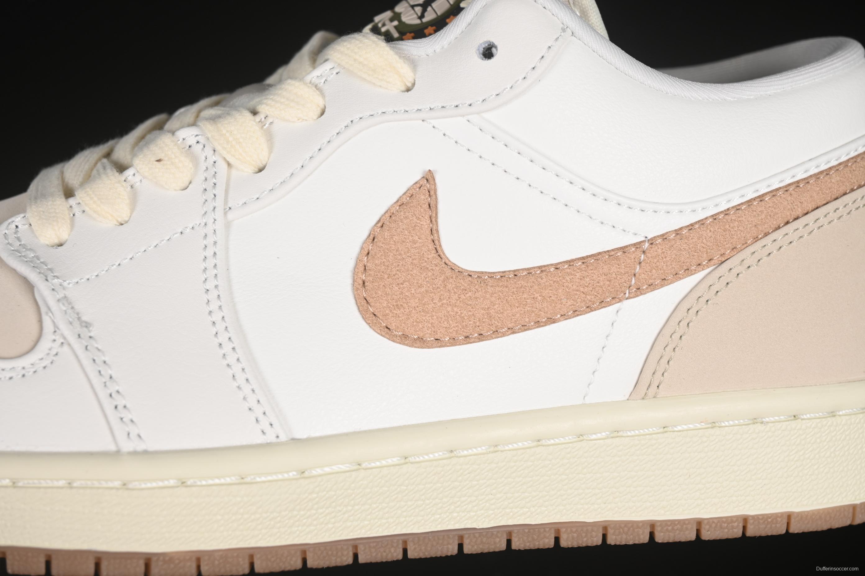 Nike Air Jordan 1 Low "Dongdan" Casual Sneakers in Coconut Milk White - IB8855-121