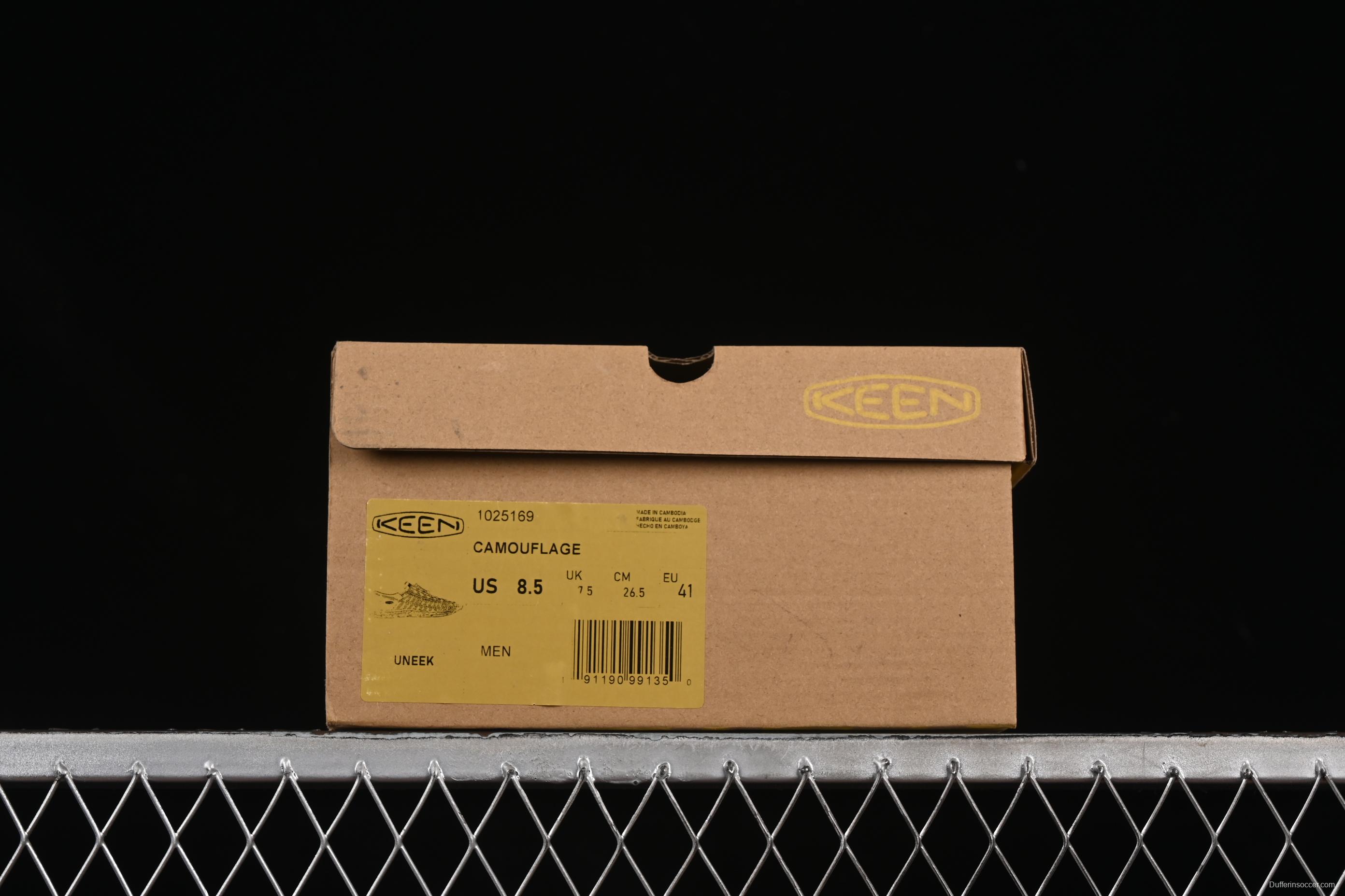 Keen Uneek Flat-M Woven Elastic Strap Camouflage Outdoor Sandals for Hiking and Water Sports - 1025169 CAMOUFLAGE