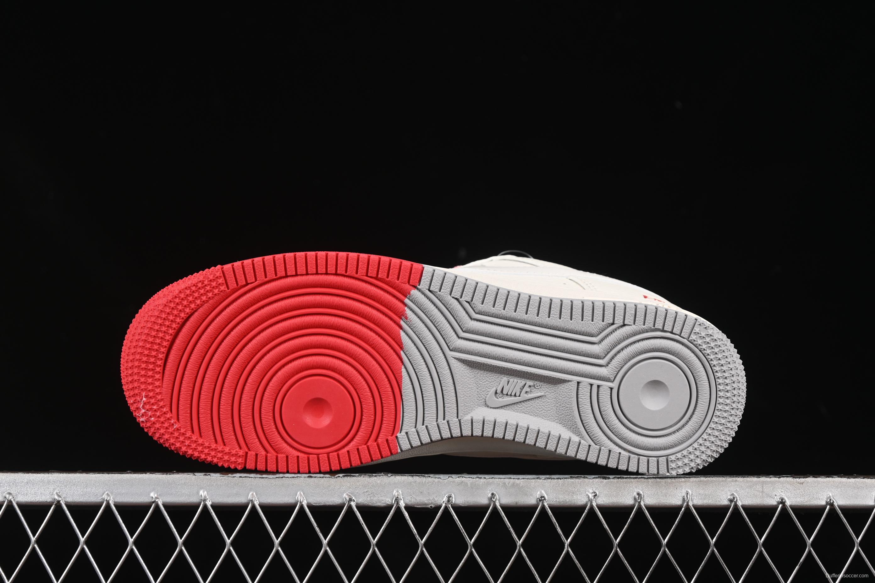 Nike Air Force 1 '07 Low Supreme Collaboration Two-Tone Red Grey Casual Sneakers - XX3168-157