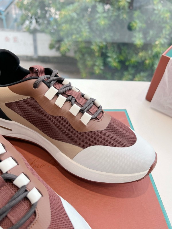 2024 Unisex Le Parmentier Brown Beige Knit Casual Sneakers Top Version MJ00340